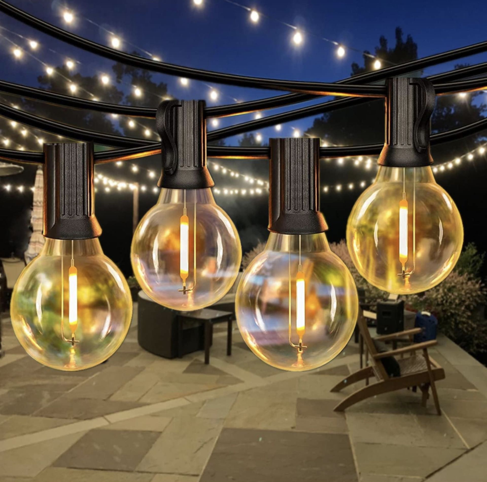 RRP £24.99 Festoon Lights Outdoor Garden Lights 28FT G40 Patio Outdoor String Lights