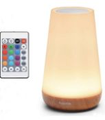 RRP £22.99 Auxmir Night Light LEDTouch Bedside Table Lamp Remote Control RGB Light