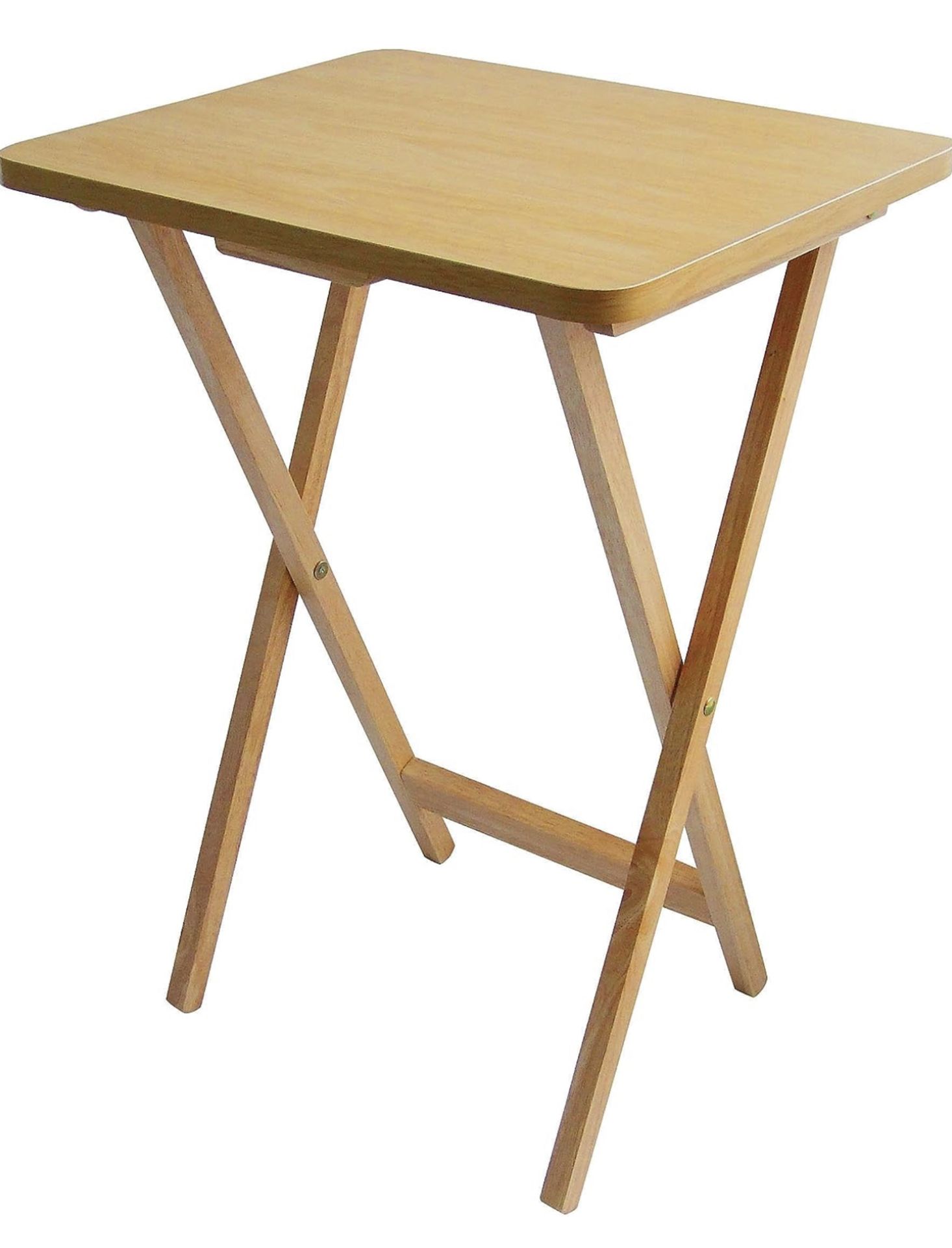 Premier Housewares Folding Snack Table Laptop Table Natural Wood Table