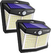 CLAONER Solar Lights Outdoor, 2-Pack Upgraded Motion Sensor Security Lights with 3 Modes IP65