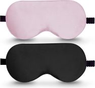 RRP £150 Box of 24 x 2 Pack Mulberry Silk Sleep Mask with Adjustable Strap, Sleeping Aid Blindfold