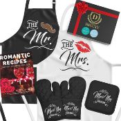 DELUXY Mr and Mrs Aprons - Wedding Gifts for Couple, Cool Gifts for Bride & Groom