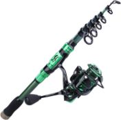 RRP £48.99 Sougayilang Fishing Rod Reel Combos, 24Ton Carbon Fibre, Portable Telescopic Fishing Pole