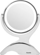 RRP £19.99 Auxmir 1X / 10X Magnifying Makeup Mirror With Light, Double Sided Rechargeable Mirror