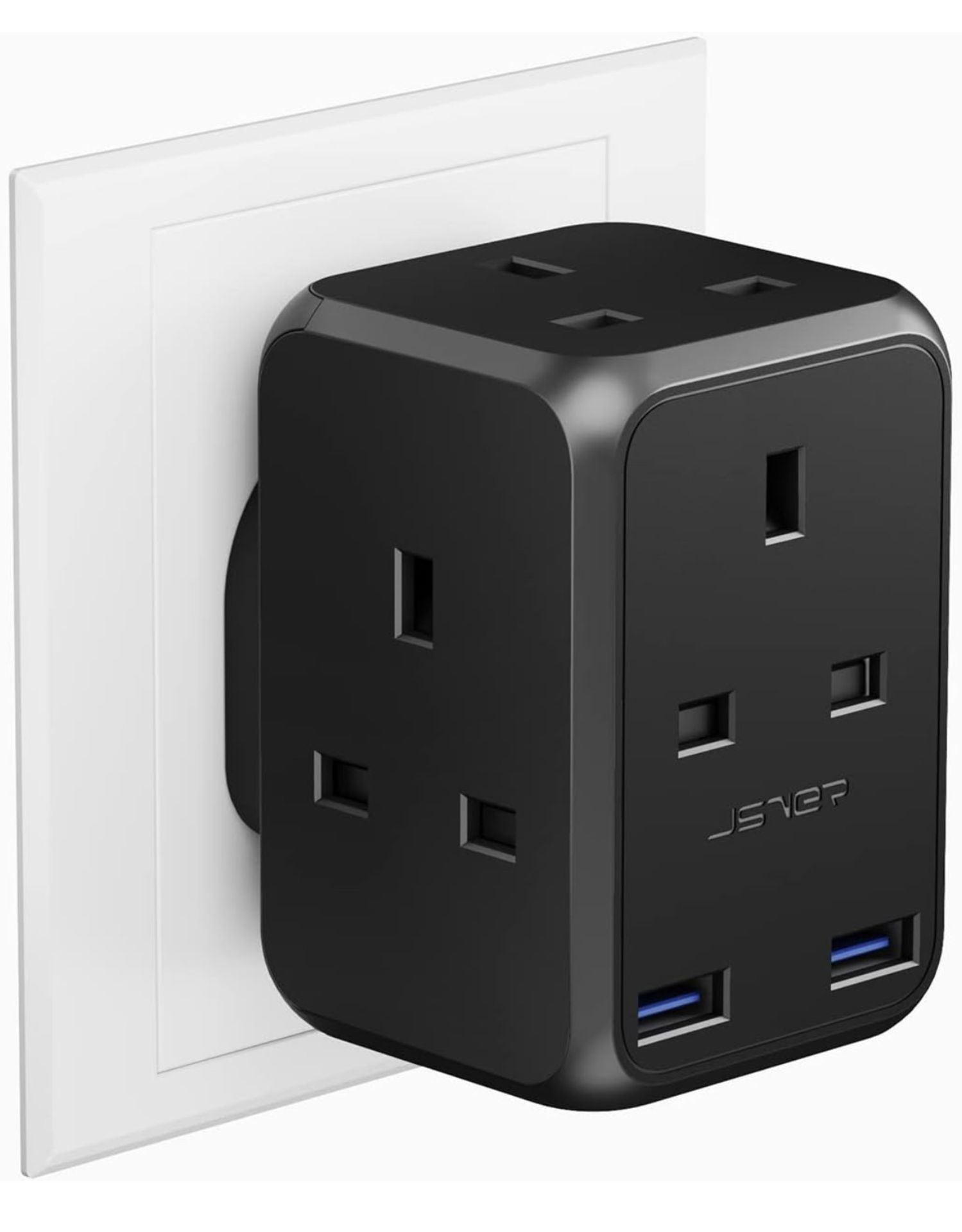 RRP £28 Set of 2 x JSVER Plug Adapters with USB Ports - Image 2 of 3