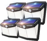 CLAONER Solar Lights Outdoor, 4-Pack Upgraded Motion Sensor Security Lights with 3 Modes IP65