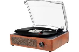 RRP £44.99 Mersoco Bluetooth Record Player Belt-Driven 3-Speed Turntable, Vintage Vinyl Record