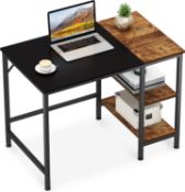 RRP £69.99 JOISCOPE Computer Desk, Office Work Desk with 2 Shelves, Laptop Study Table 100x60x75 cm