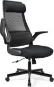 RRP £129.99 MELOKEA Ergonomic Office Chair, Adjustable Headrest and Height, Breathable Padded Seat