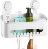 RRP £84, Collection of ilikable Shower Caddy Vacuum Suction Cup Shower Organizer No-Drilling, 4