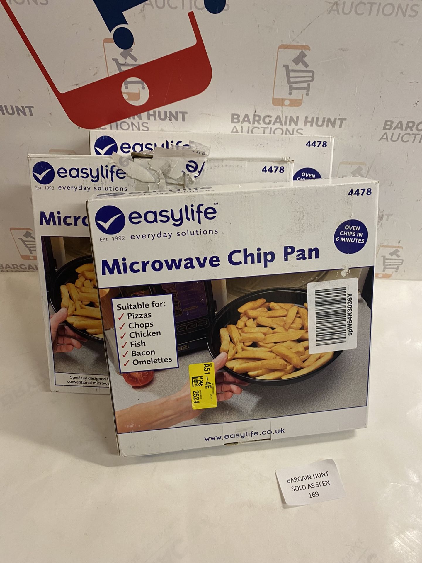 RRP £42 Set of 3 x Easylife Microwave Chip Pan, 25cm Non-Stick Microwave Dish - Image 2 of 2