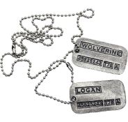 RRP £54 Set of 6 x Wolverine Logan Military Dog Tags Stainless Steel Chains