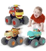 RRP £36 Set of 2 x SunnyPal 3-Pack Car Toys Monster Trucks
