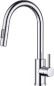 RRP £75.99 FORIOUS Kitchen Tap Mixer with High Arc Spout Swivels 360° Single Handle Two Spray