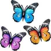 RRP £65 Collection of Large Metal Butterfly Garden Ornaments
