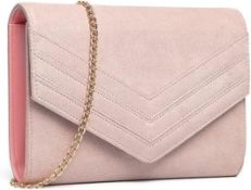 Suede Miss Lulu Women's Clutches Bag Evening Bags Synthetic and Suede with Chain