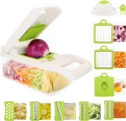 Qlfyuu 11 in 1 Vegetable Chopper, Onion Chopper Salad Chopper, Kitchen Multifunctional Vegetable