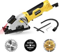 RRP £49.99 Mini Circular Saw, ENVENTOR 580W 4000RPM Compact Electric Circular Saw