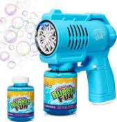 RRP £60 Set of 4 x Bubble Machine Gun for Kids,10 Hole Electric Silent with Colorful LED/130ml