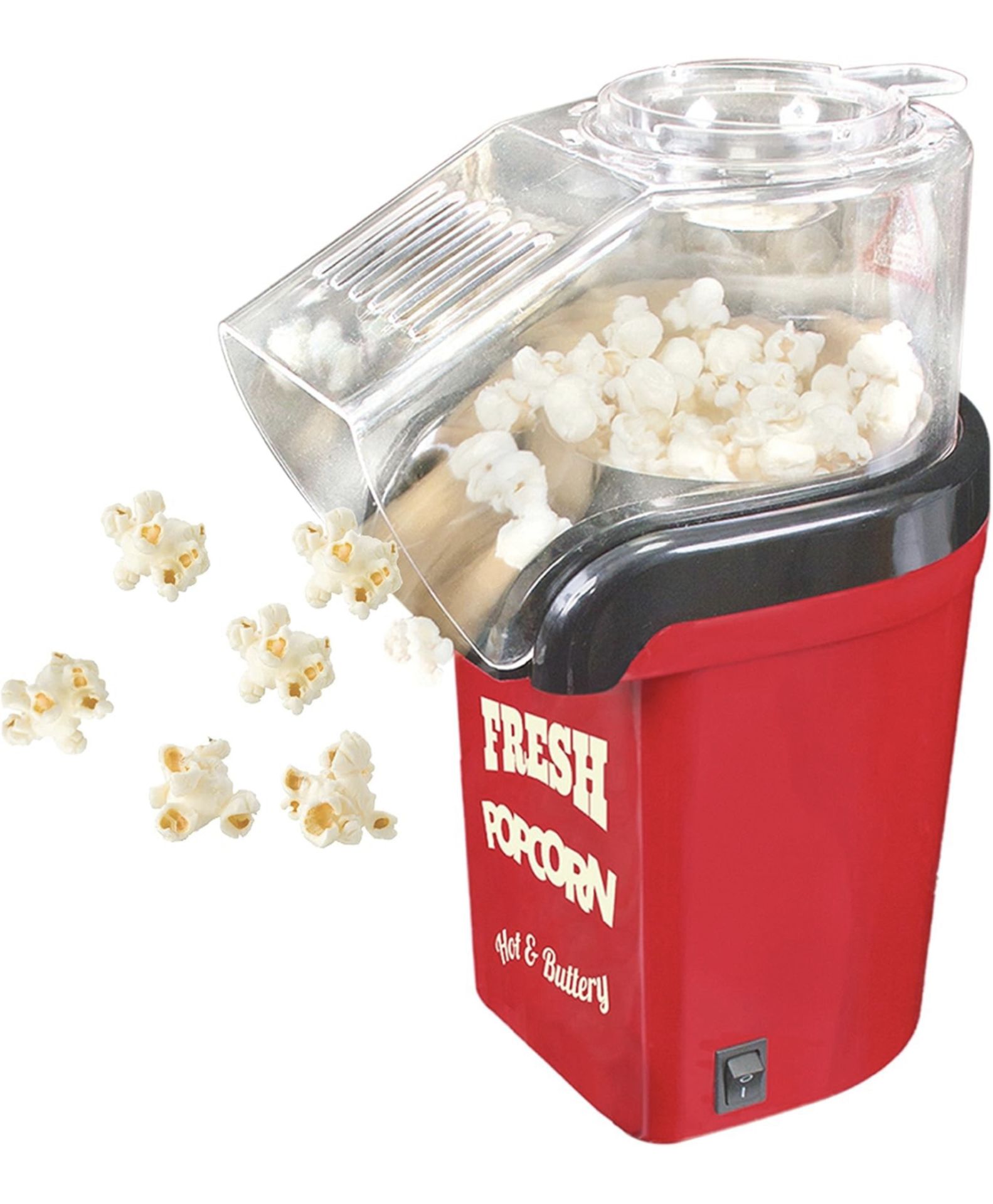 Global Gizmos Fat Free Hot Air Popcorn Maker, Red