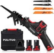 RRP £65.99 PULITUO Reciprocating Saw,Cordless Saw with Clamping Jaw Variable Speed Electric Saw