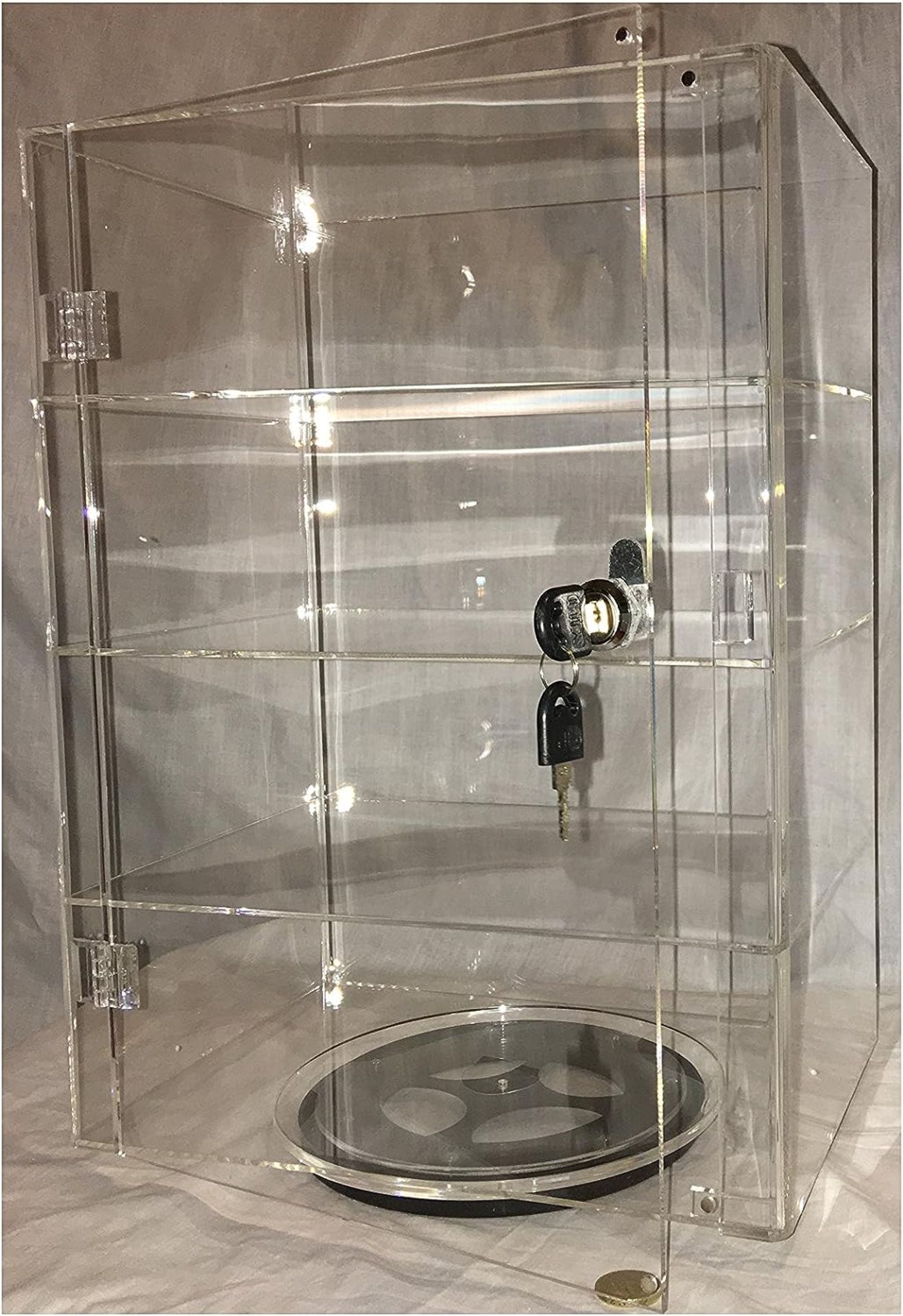 RRP £109.99 PC3721 ® 1 High Gloss Clear Acrylic Display Case with Front Door & Security Lock and - Image 2 of 3