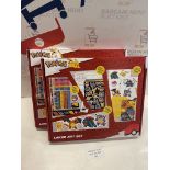 RRP £30 Set of 2 x Pokemon Large Art Set, Large Stationery Set