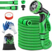 RRP £198 Set of 11 x Garden Hose Expandable Garden Hose 50 FT with 9 Function Spray Nozzle Durable