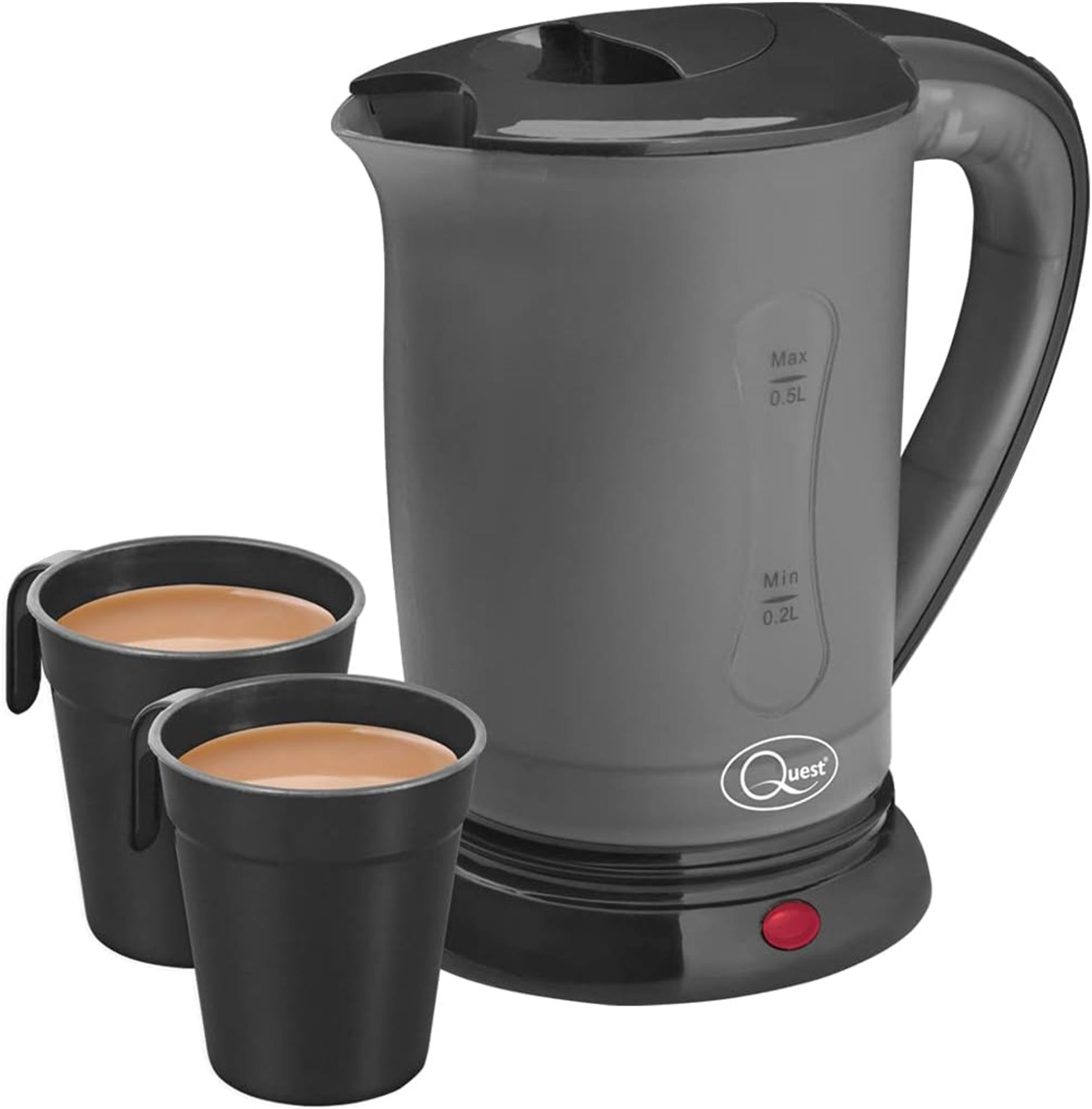 Quest 35690 Compact Travel Electric Kettle Dual Voltage, 0.5 litres, 600 Watt, Black