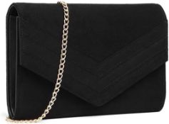 Suede Miss Lulu Women's Clutches Bag Evening Bags Synthetic and Suede with Chain