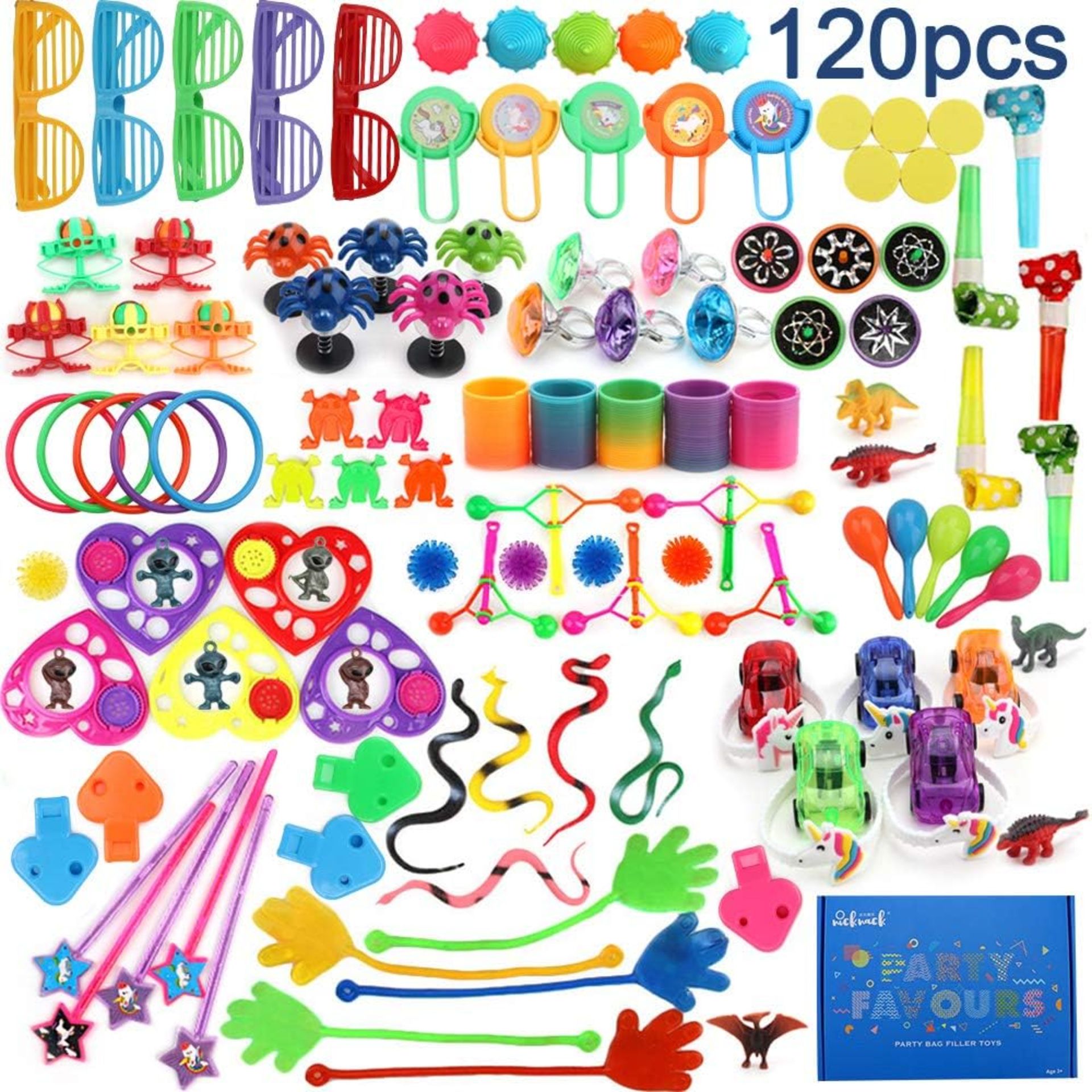 RRP £19.99 nicknack Pinata Fillers for Kids Parties, 120PCS Party Bag Fillers Bundle for Kids