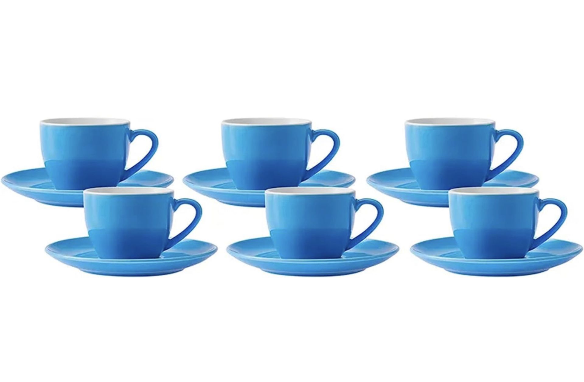 KARACA Sky Espresso Cups for 6 People, 80 ml, Sky, 6 x Espresso Cups and 6 x Saucers, Robust Mocha - Image 3 of 3