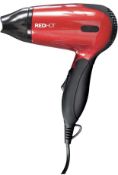 Set of 2 x Red Hot 37070 1200W Travel Hair Dryer with Folding Handle Dual Voltage