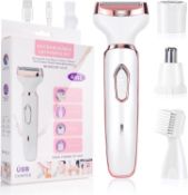 RRP £40 Set of 2 x ACWOO Cordless 4 in 1 Electric Lady Shaver, Rechargeable Painless Razor Bikini