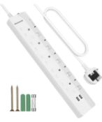 RRP £22.99 Dewenwils Extension Lead with USB Slots 5 Way Surge Protected Extension Cord