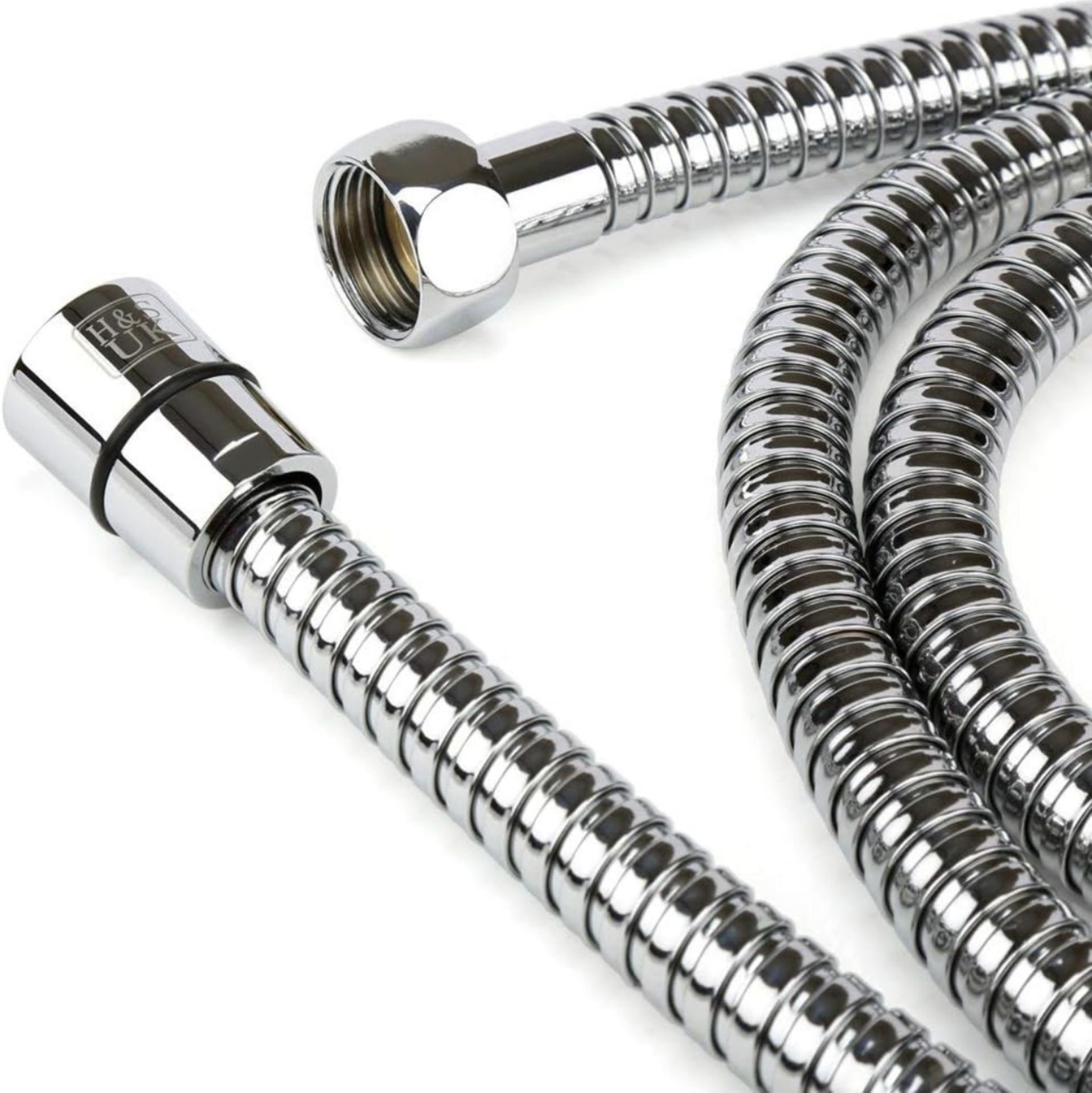 RRP £27 Set of 3 x H&S 1.75cm 69" Stainless Steel Replacement Shower Hose Anti-Kink - Chrome
