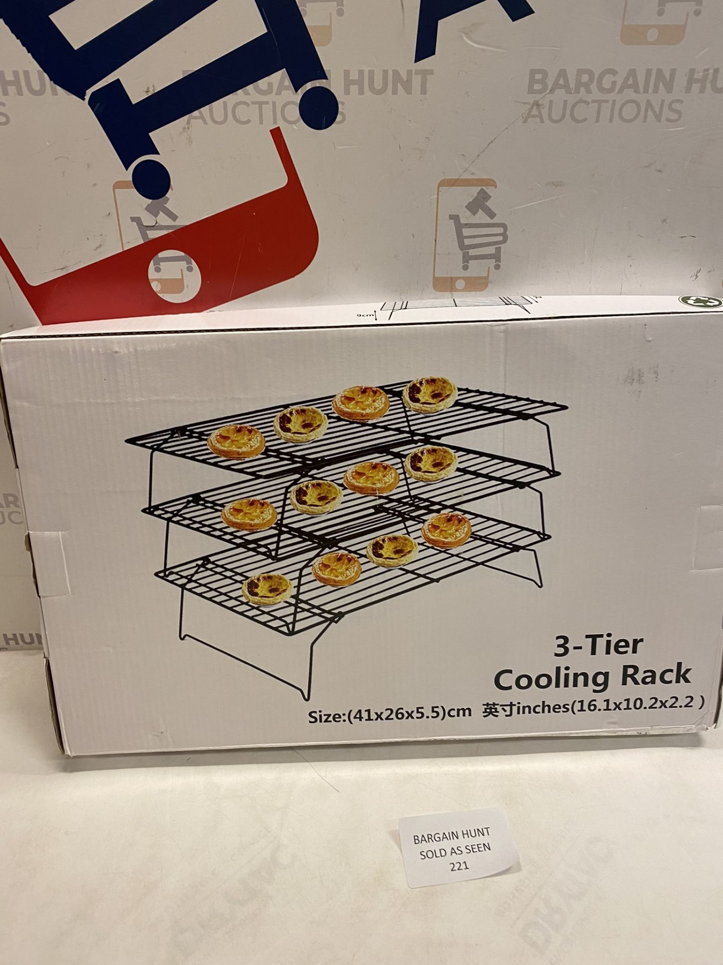 RRP £21.99 Kitchen 3-Tier Wire Rack | Bonus Silicone Spatula and Pastry Brush - Image 2 of 2