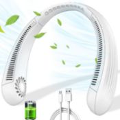 Portable Neck Fan Bladeless-Hands Free Usb Rechargeable Battery Operated Neck Fans with 360°Cooling,
