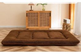 RRP £169.99 MAXYOYO Sherpa Fleece Floor Futon Mattress, Double, Japanese Style Roll Up Ultra Soft