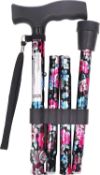 RRP £56 Set of 4 x PEPE - Folding Walking Sticks for Women, Floral Walking Sticks for Disabled,