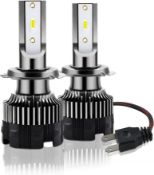 RRP £84 Set of 4 x Kairiyard H7 LED Headlight Bulbs 6000K HI Beam 55W 8000 Lumens Fog Lamp Extremely