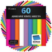 RRP £24.99 Kassa Permanent Adhesive Vinyl Sheets - Bundle of Assorted Colours - Adhesive Craft