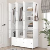 RRP £69.99 JOISCOPE Portable Wardrobe for Bedroom Storage Organizer Closet with Clothes Hanging