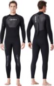 RRP £55.99 Owntop Wetsuit Women Men 3mm Full Diving Suit, Medium, Long Sleeves Back Zip Neoprene Wet