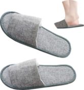 RRP £45 Set of 3 x 4-Pairs Fineget Spa Slippers for Guests Men Women Hotel Indoor House Non-