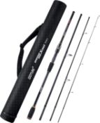 RRP £53.99 Goture 4 Piece Travel Fishing Rod with Rod Case - Carbon Fiber Casting/ Surf/ Spinning