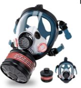 RRP £39.99 ANUNU Full Face Respirator, Gas Respirator with 40mm Carbon Activated Charcoal Filter