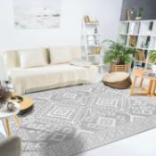 RRP £199 Vernal Yonker Machine washable, Non Shedding, Non Slip Area Rug for Living Room - Grey