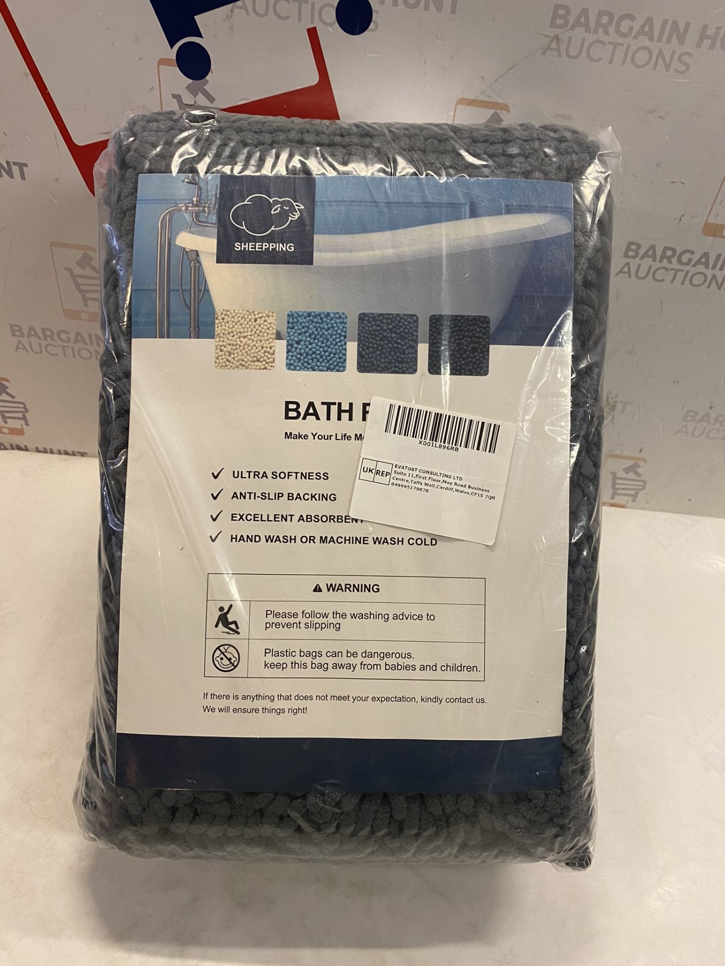 RRP £24.99 Bath Mat Non Slip, Extra Soft Rubber Matting, Large Plush Chenille Noodle Bath Rug, 150 x - Image 2 of 2