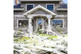 RRP £20 Set of 2 x Hrpa 300g Halloween Spider Webs Halloween Party Decorations and 100pcs Spiders,